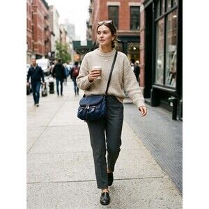 Co-Lab Navy Nylon Flap Crossbody Bag | VGUC